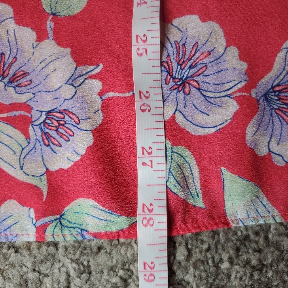 Emma & Olivia Coral Pink Floral Sleeveless Flowy Women's Blouse Size XL NWOT - Picture 4 of 16